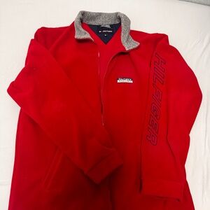 VTG Tommy Hilfiger Athletics Fleece Jacket - Red - Size M - 90s Y2K